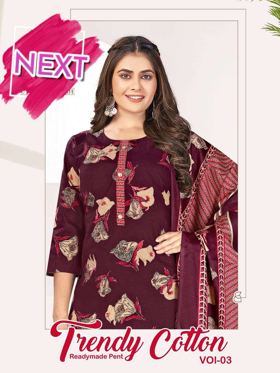 KCF TRENDY COTTON VOL-03 BY ASLIWHOLESALE DESIGNER FACNY COTTON PRINT DRESSES