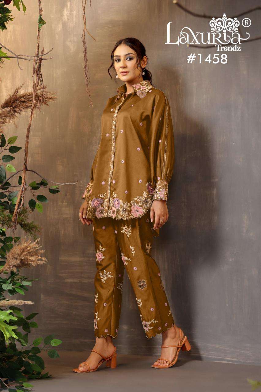 LAXURIA 1458 BY LAXURIA TRENDZ HEAVY DESIGNER ZAM SATIN FANCY CO-ORD SET