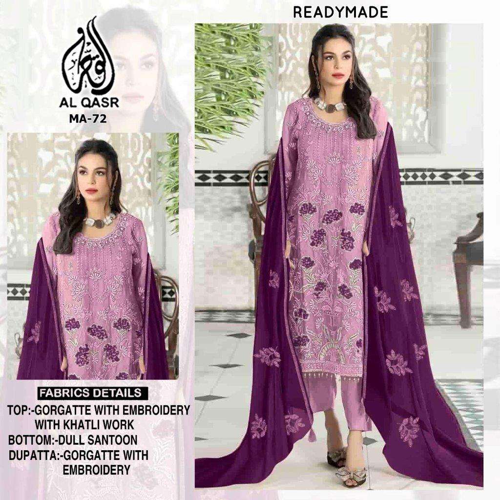 MA-72 COLOURS BY AL QASR DESIGNER FAUX GEORGETTE PAKISTANI DRESSES