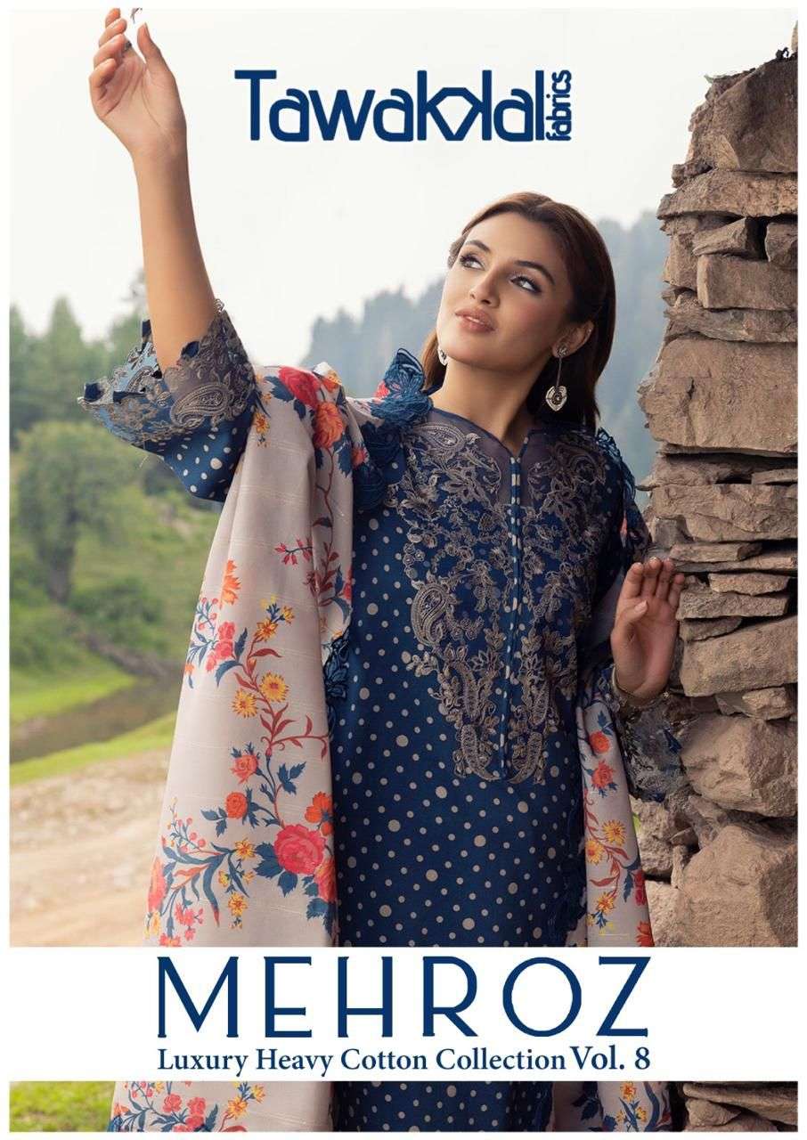 MEHROZ VOL-8 BY TAWAKKAL FABRICS 81 TO 80 SERIES COTON PRINT DRESSES