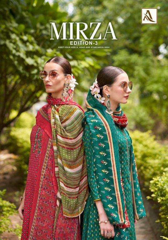 MIRZA VOL-3 BY ALOK SUIT 1661-001 TO 1661-004 SERIES COTTON DESIGNER PRINTED DRESSES