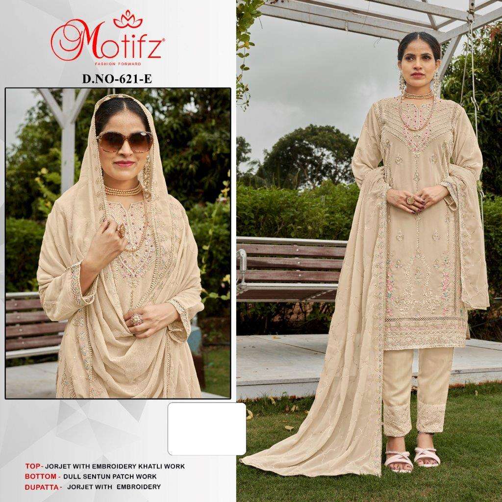 MOTIFZ 621 COLOURS BY MOTIFZ DESIGNER GEORGETTE EMBROIDERY PAKISTANI DRESSES