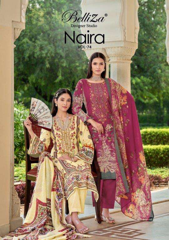 NAIRA VOL-74 BY BELLIZA 970-001 TO 970-010 SERIES COTTON EMBROIDERY DRESSES