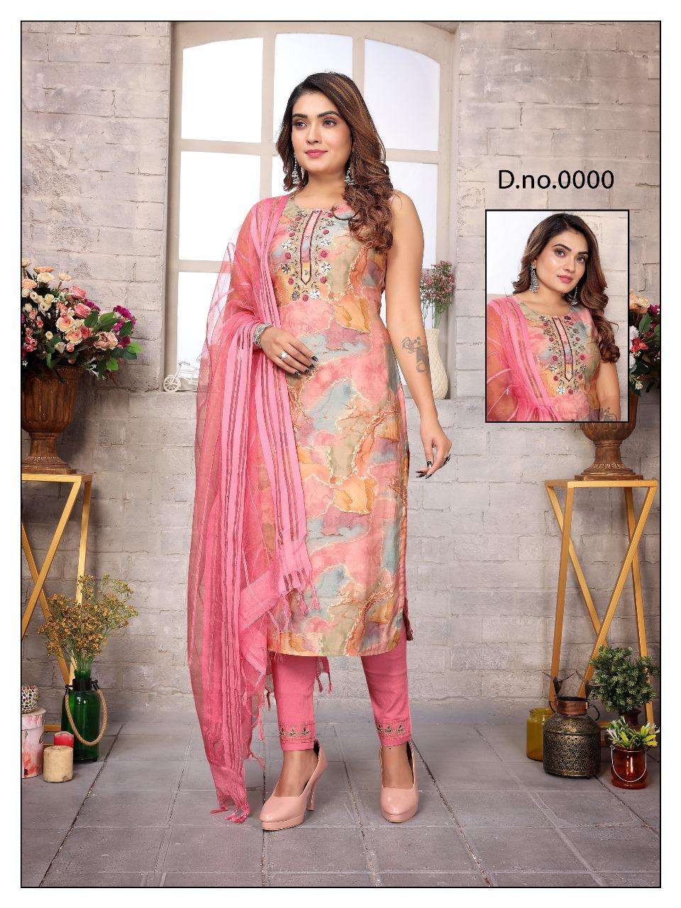 NIMITA VOL-164 BY ASLIWHOLESALE DESIGNER FACNY PURE ROMAN SILK DRESSES