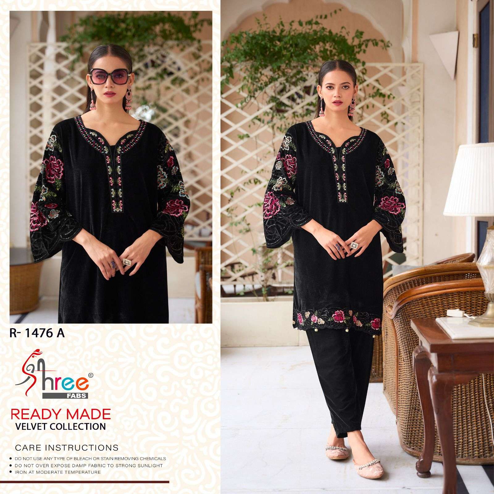 R-1476 COLOURS BY SHREE FABS HEAVY EMBROIDERED VELVET PAKISTANI DRESSES