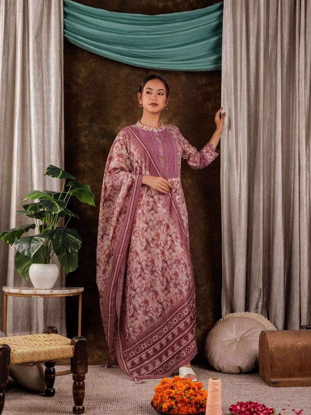 RAMIYA VOL-417 BY ASLIWHOLESALE DESIGNER FACNY COTTON PRINT DRESS 