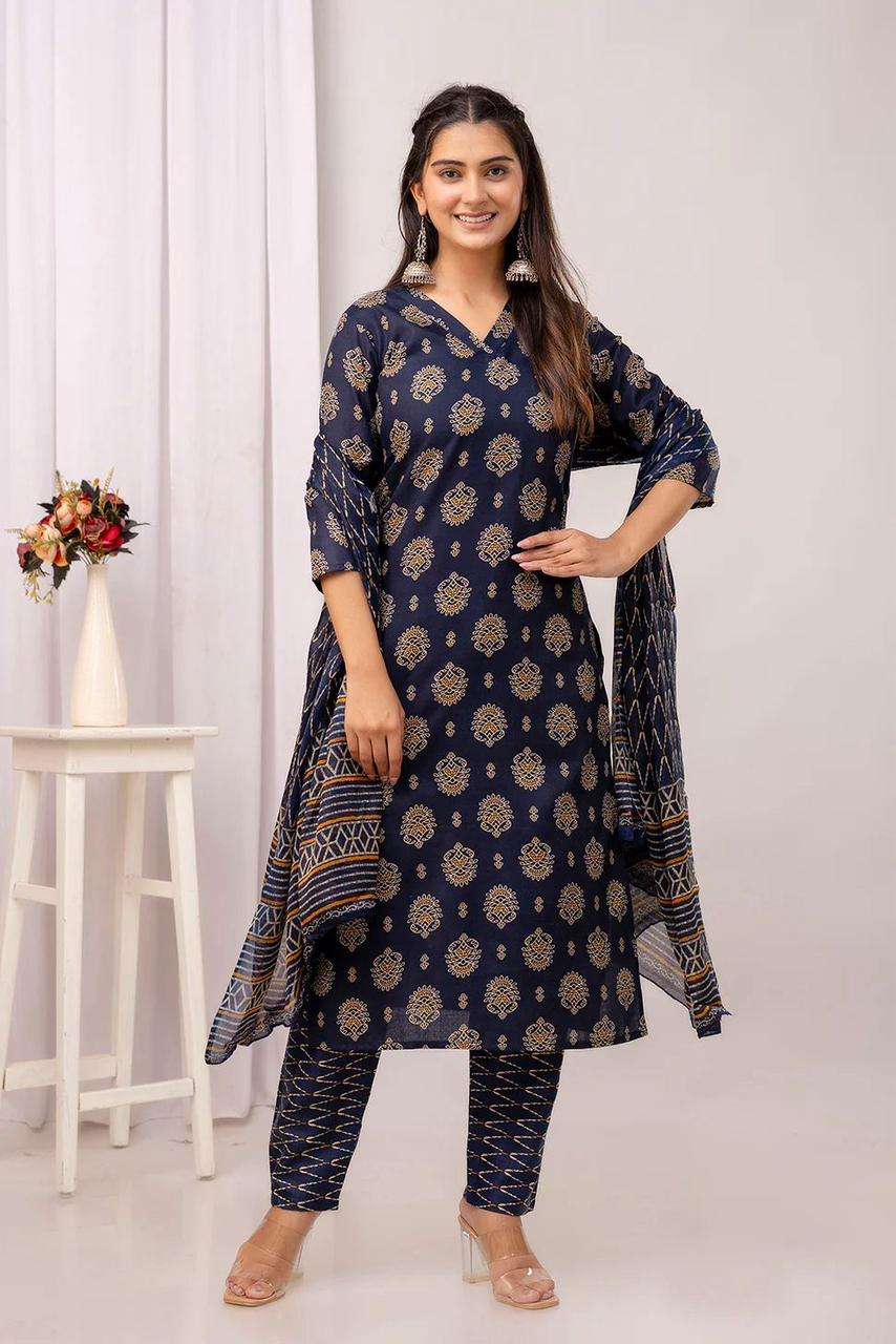 RAMIYA VOL-419 BY ASLIWHOLESALE DESIGNER FACNY COTTON PRINT DRESS 