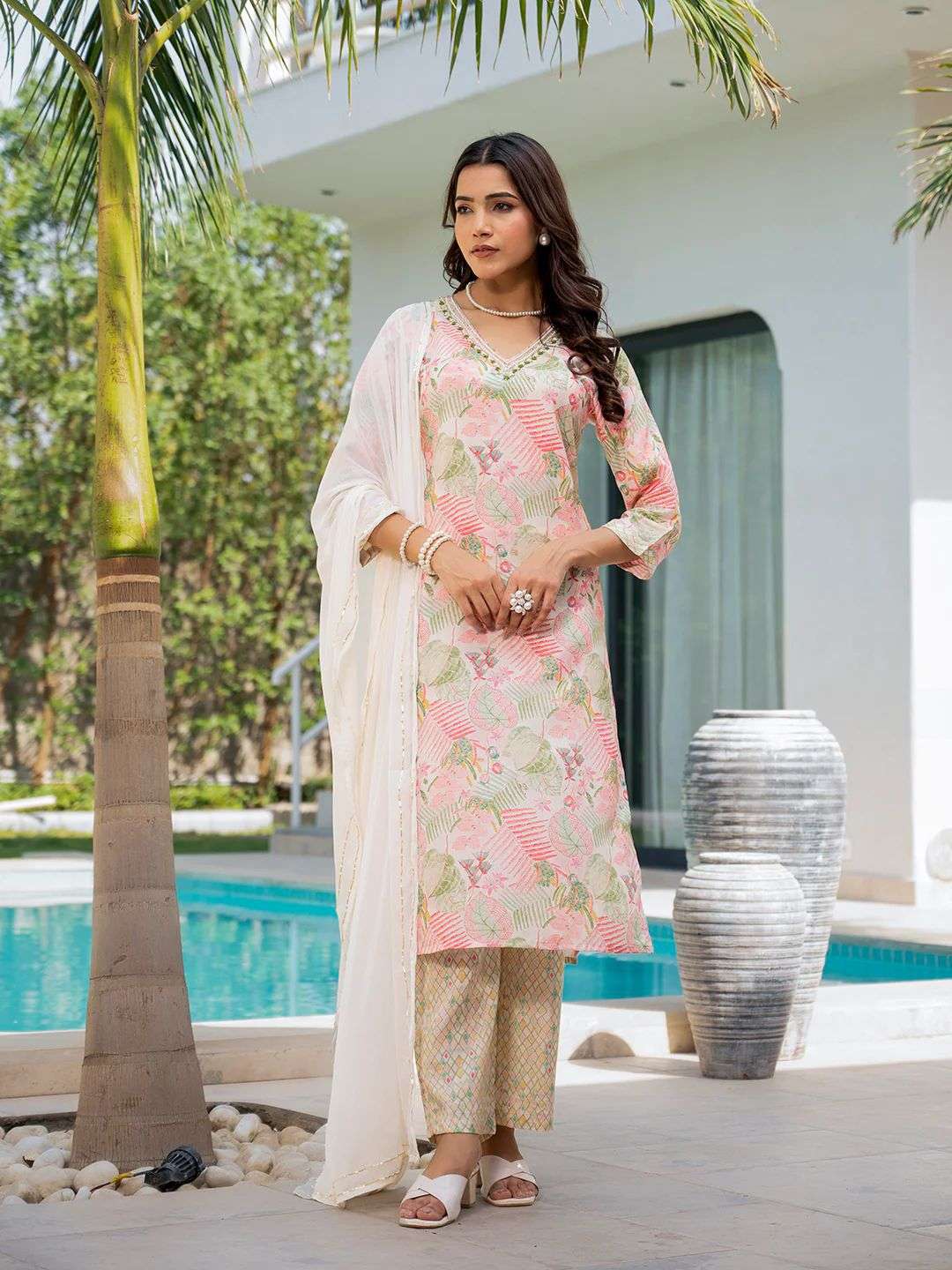 RAMIYA VOL-423 BY ASLIWHOLESALE DESIGNER FACNY PURE MUSLIN PRINT DRESS 