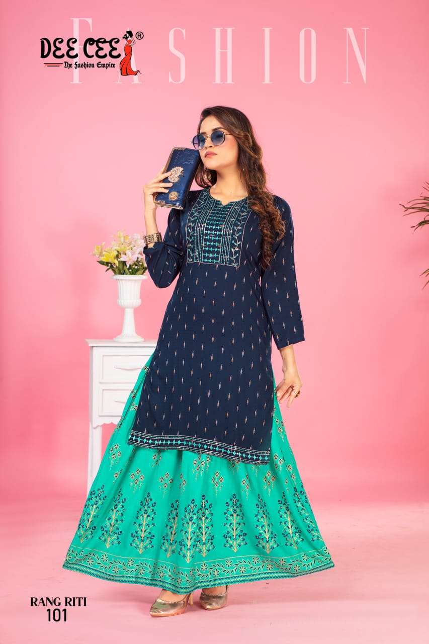 RANG RITI BY DEE CEE 1001 TO 1006 SERIES DESIGNER FANCY DOBBY PRINT DRESSES