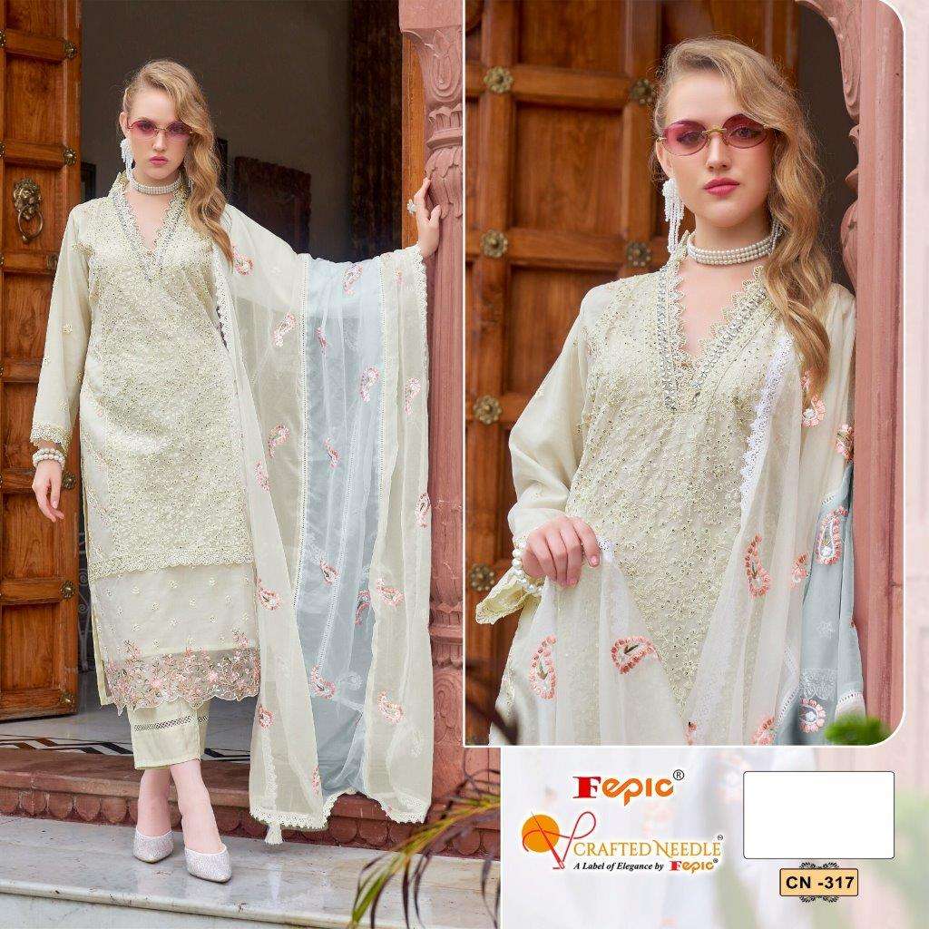 ROSEMEEN CN-317 COLOURS BY FEPIC DESIGNER ORGANZA EMBROIDERY DRESSES