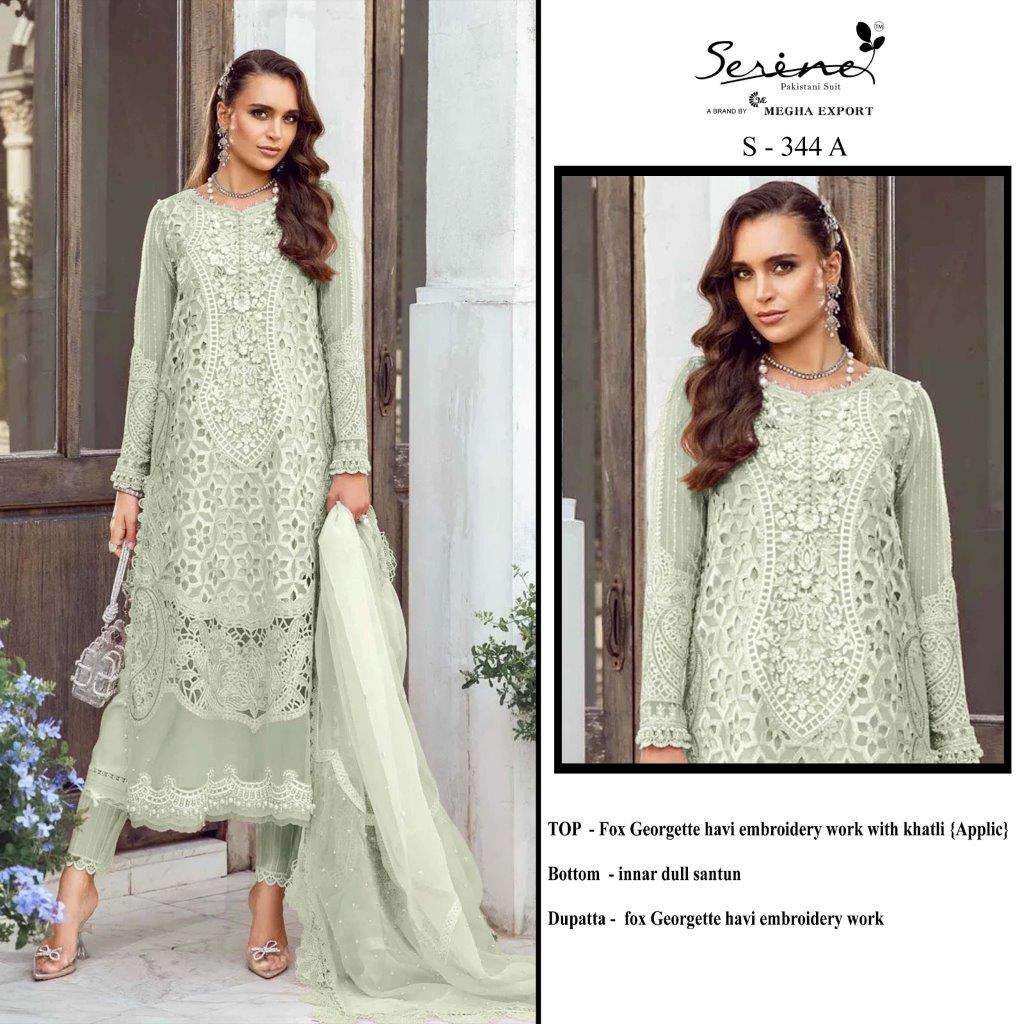 S-344 COLOURS BY SERENE DESIGNER FAUX GEORGETTE EMBROIDERY PAKISTANI DRESSES