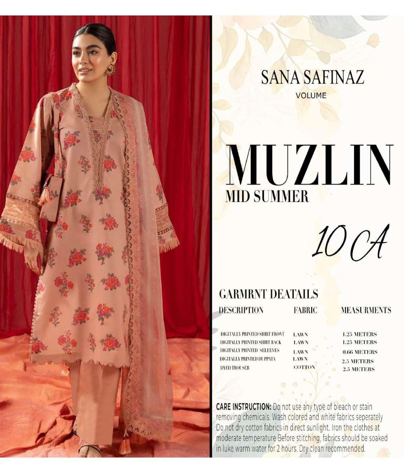 SANA SAFINAZ MUZLIN BY ASLIWHOLESALE DESIGNER LAWN COTTON PRINTED DRESSES