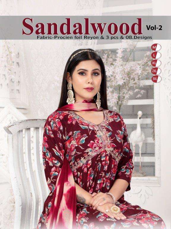 SANDALWOOD VOL-02 BY ASLIWHOLESALE DESIGNER FACNY RAYON PRINT DRESSES