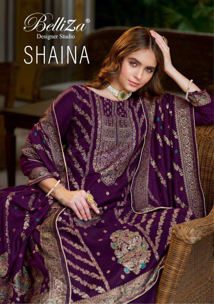 SHAINA BY BELLIZA 968-001 TO 968-006 SERIES PURE PASHMINA DIGITAL PRINT DRESSES