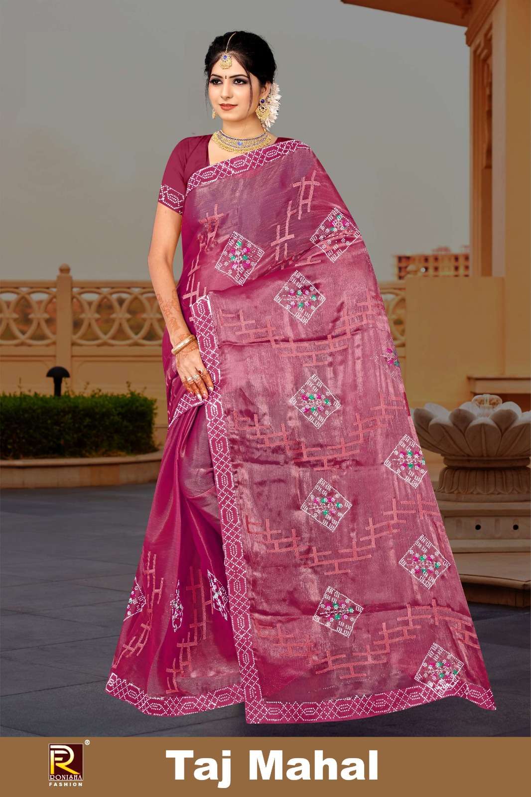 TAJ MAHAL BY RONISHA FASHION DESIGNER FANCY JIMMY CHOO PRINTED SAREES