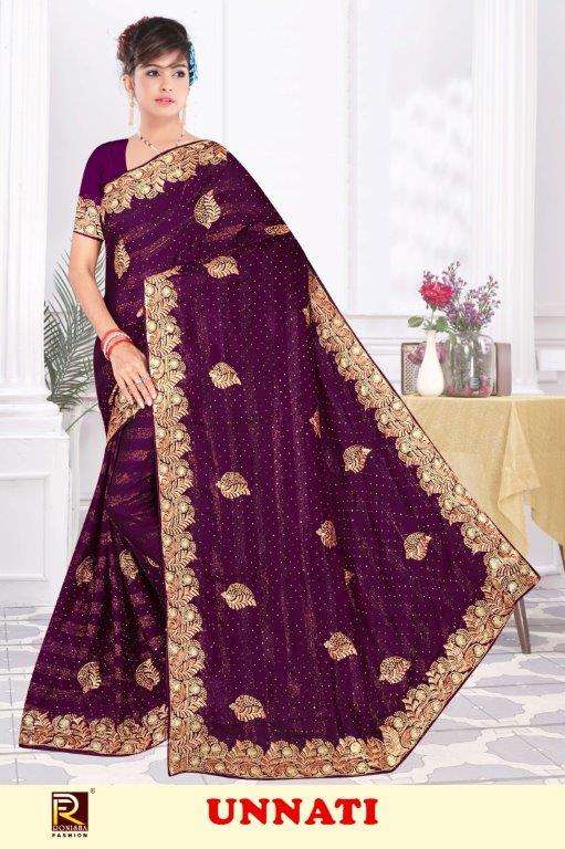 UNNATI BY RONISHA FASHION DESIGNER FANCY RIMZIM DIAMOND WORK SAREES