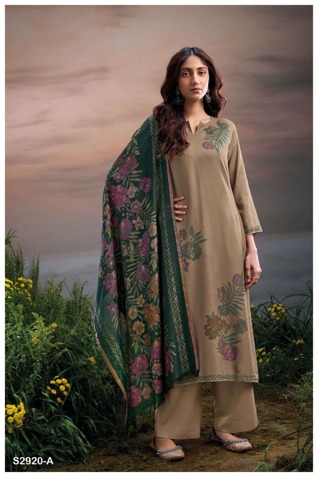 YANGKI 2920 BY GANGA FASHIONS HEAVY PREMIUM PASHMINA DIGITAL PRINT DRESSES