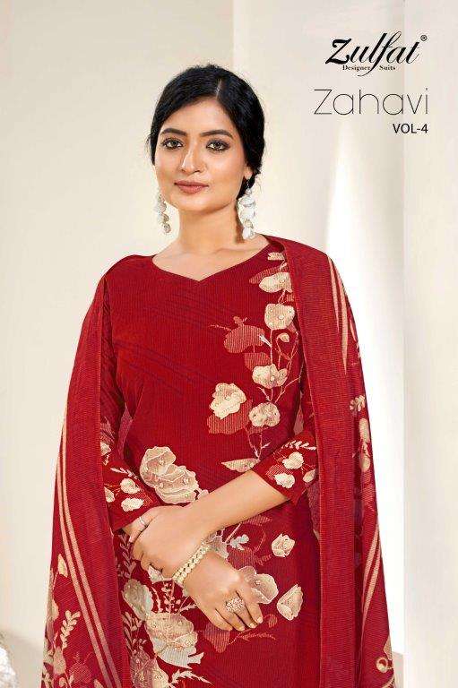 ZAHAVI VOL-04 BY ZULFAT 580-001 TO 580-006 SERIES DESIGNER VISCOSE PRINT DRESSES