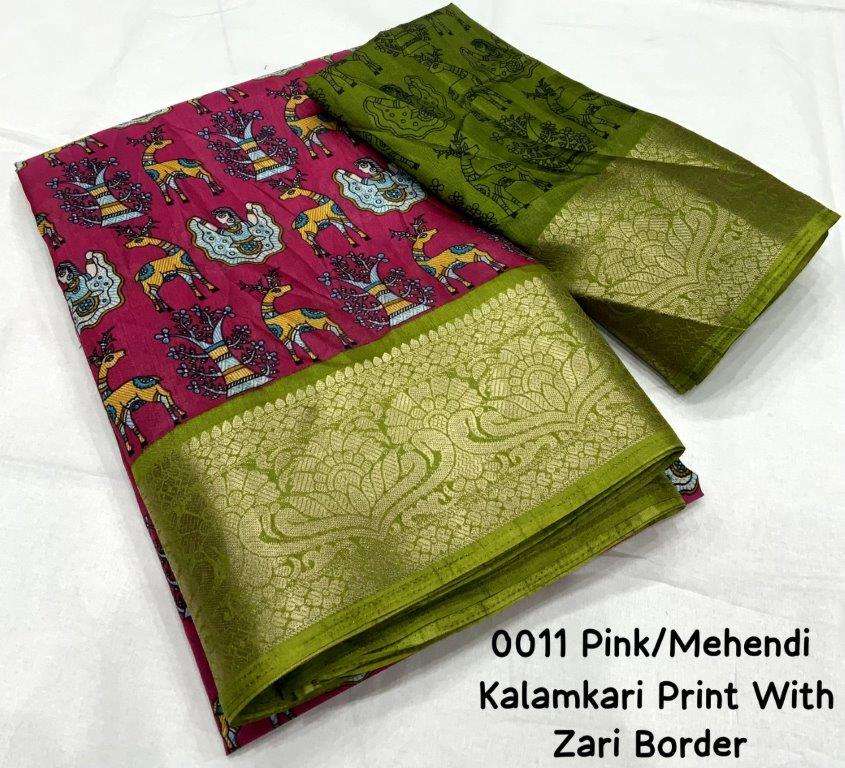 0011 HIT COLOUR BY ASLIWHOLESALE SOFT SILK PRINTED SAREES 