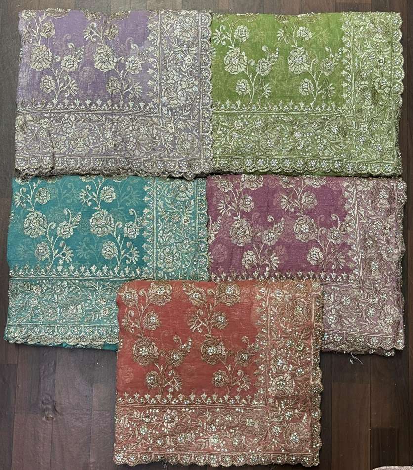 9543 COLOUR BY ASLIWHOLESALE DESIGNER SOFT FANCY CHIFFON WORK SAREES