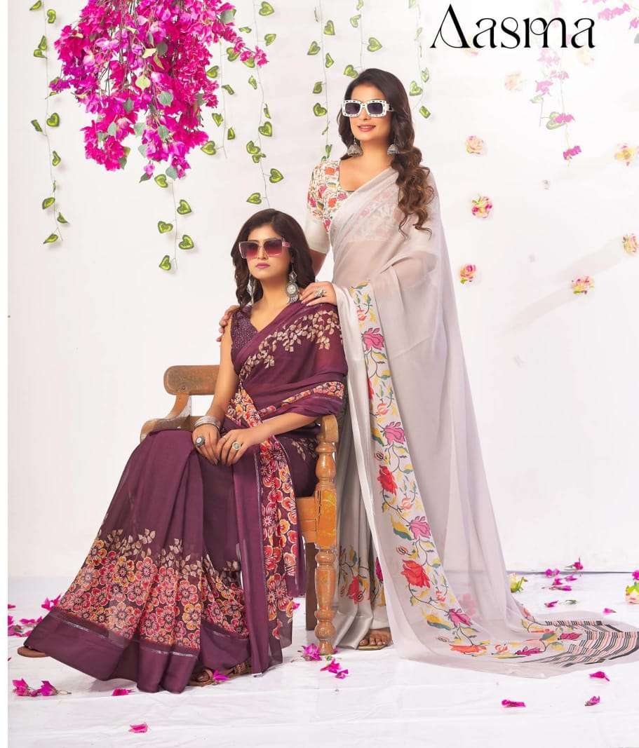 AASMA BY ASLIWHOLESALE FANCY PRINTED SAREES 