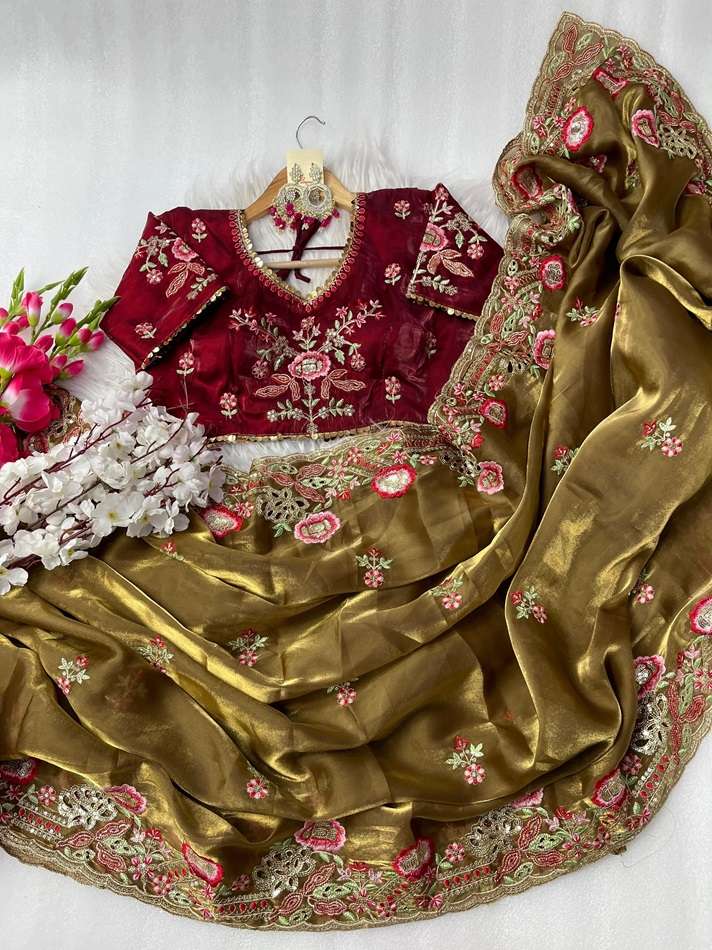 AMAIRA BY ASLIWHOLESALE DESIGNER SOFT BURBURY JIMMY CHOO SILK WORK SAREES