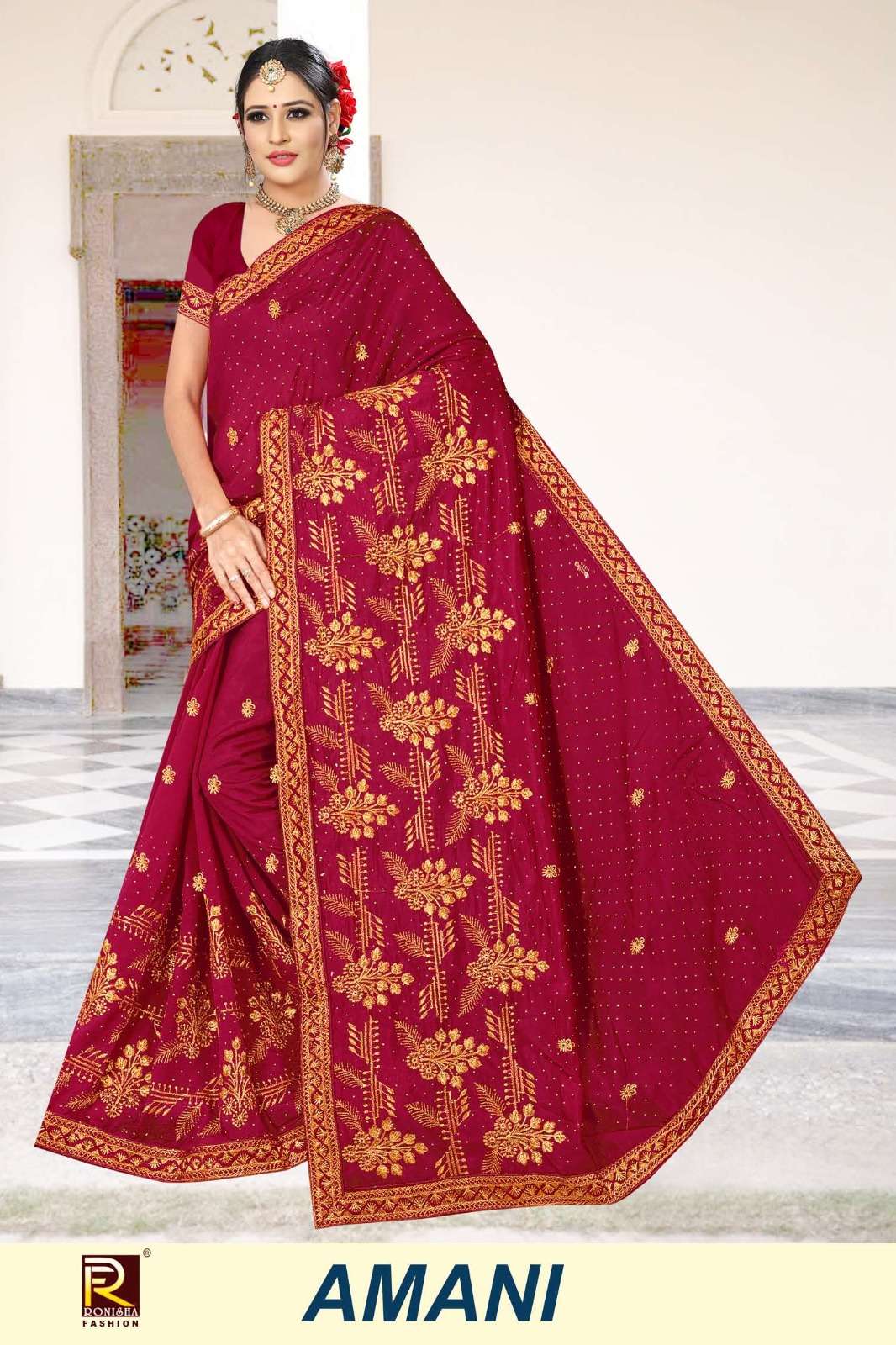 AMANI BY RONISHA FANCY VICHTRA EMBROIDERED SAREES 