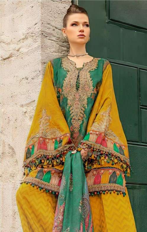 AZ-1097 NX BY ALZOHAIB HEAVY EMBROIDERED PURE COTTON PAKISTANI DRESSES