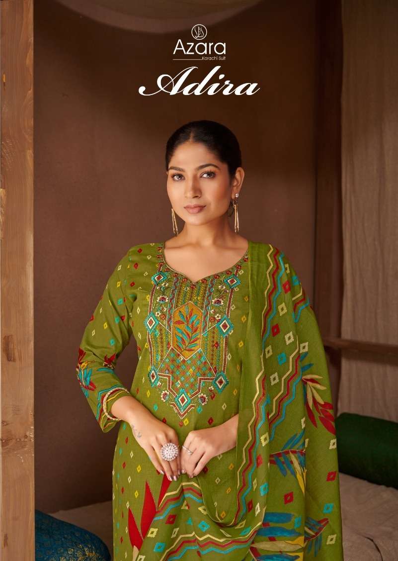 AZARA ADIRA BY RADHIKA FASHION 18001 TO 18004 SERIES DESIGNER COTTON DRESSES