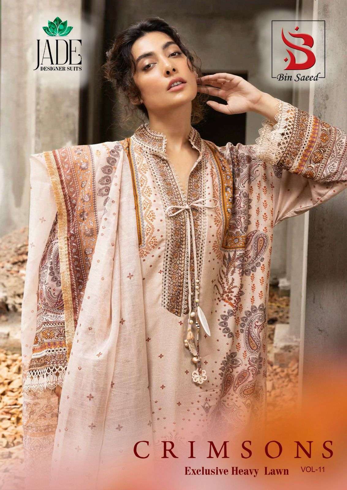 CRIMSON EXCLUSIVE HEAVY VOL-11 BY JADE 101 TO 106 SERIES PURE COTTON PRINT PAKISTANI DRESSES