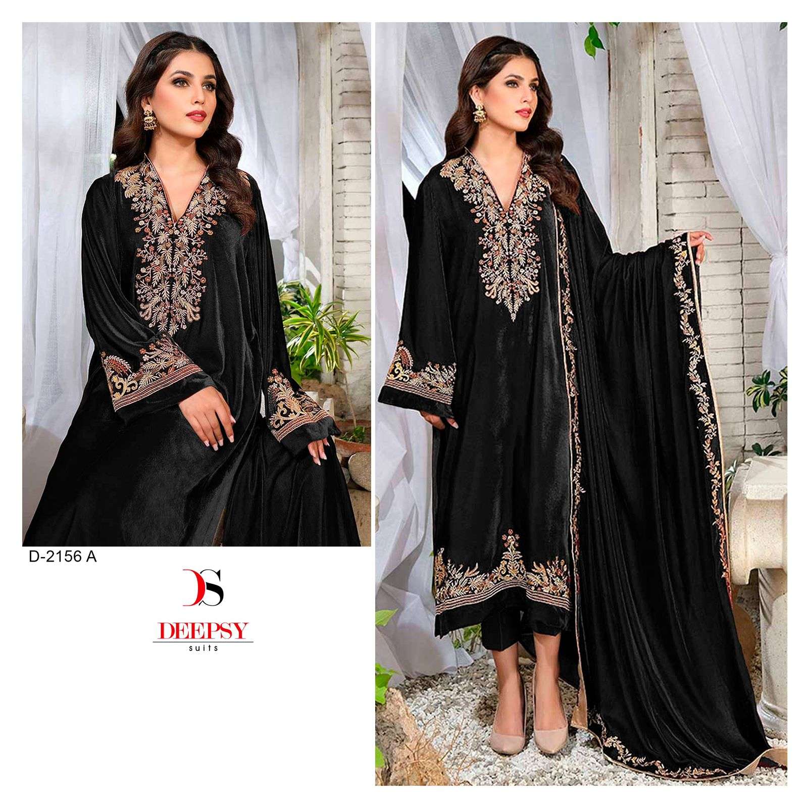 D-2156 COLOURS BY DEEPSY SUITS HEAVY VELVET EMBROIDERY PAKISTANI DRESSES