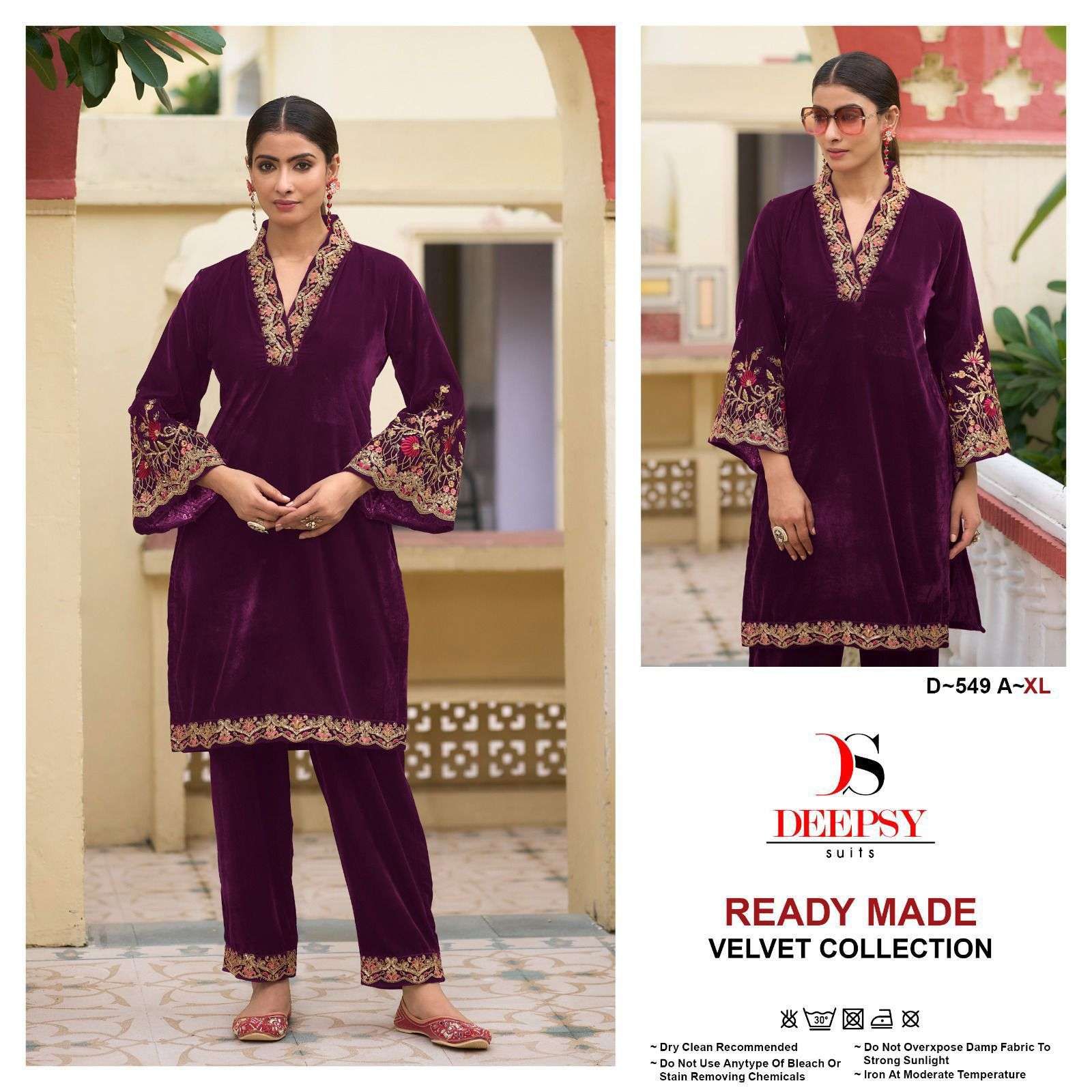 D-549 COLOURS BY DEEPSY SUITS HEAVY PURE VELVET EMBROIDERY PAKISTANI DRESSES