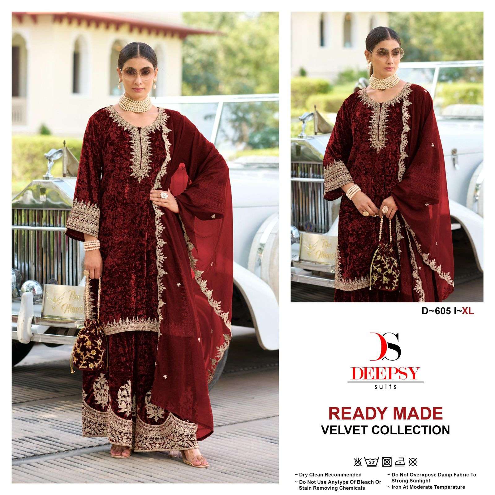 D-605 COLOURS BY DEEPSY SUITS HEAVY VELVET EMBROIDERY PAKISTANI DRESSES