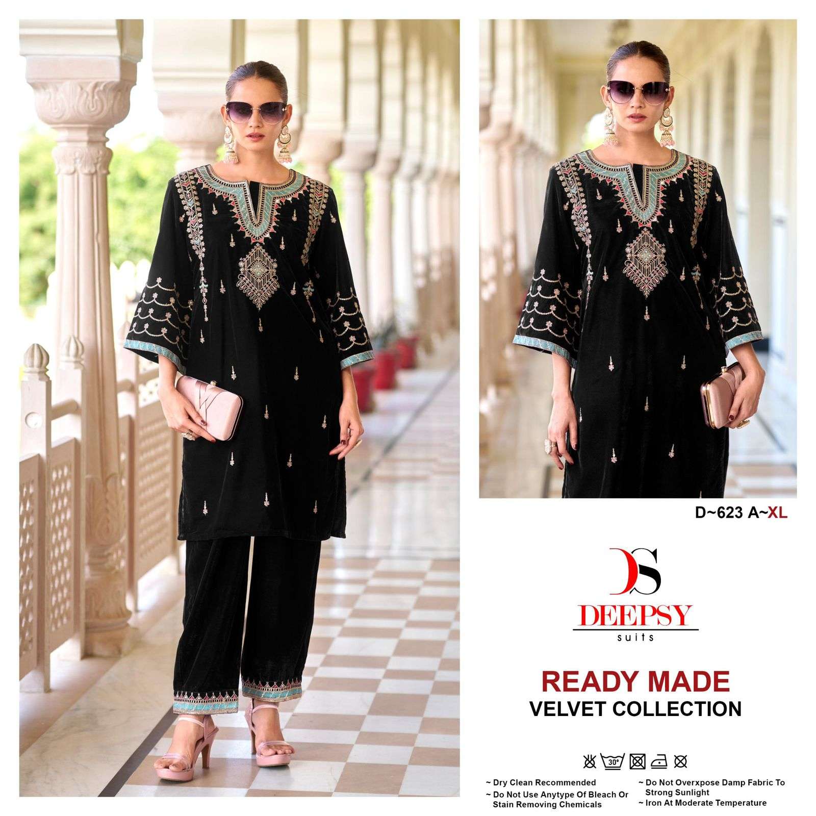 D-623 COLOURS BY DEEPSY SUITS HEAVY VELVET EMBROIDERY PAKISTANI DRESSES