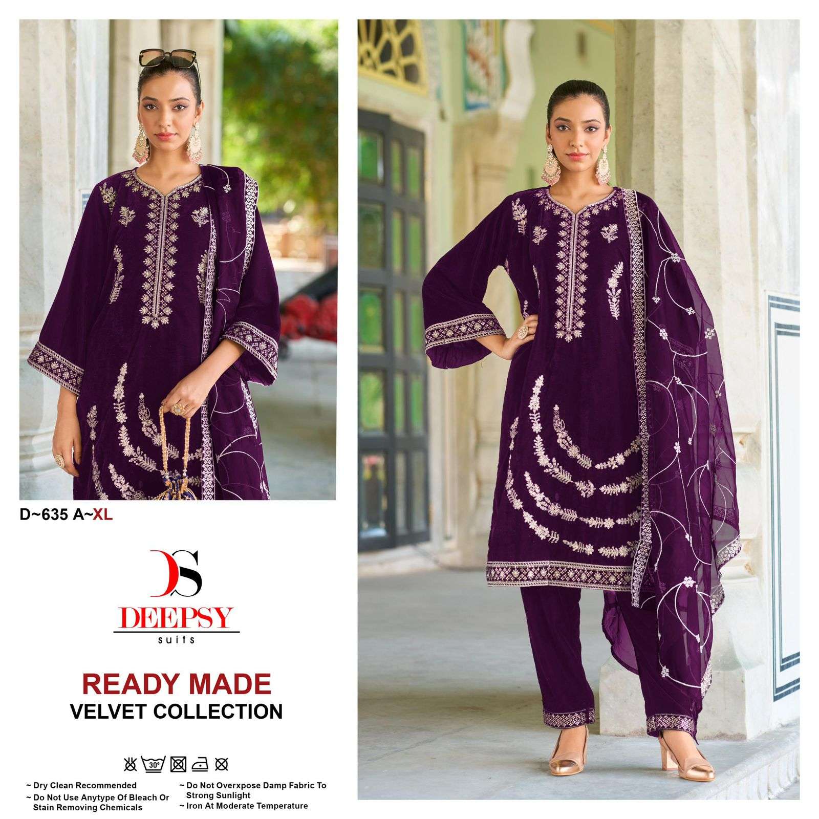 D-635 COLOURS BY DEEPSY SUITS HEAVY VELVET EMBROIDERY PAKISTANI DRESSES