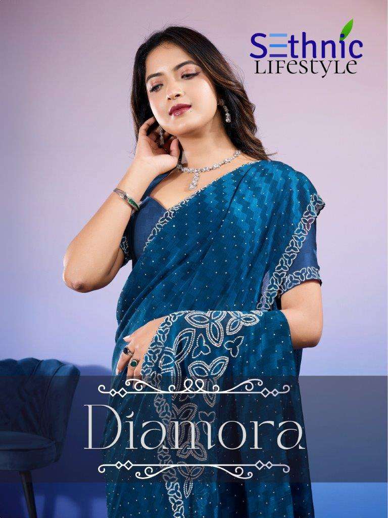 DIAMORA VOL-01 BY SETHNIC DESIGNER SOFT CHIFFON FANCY PRINTED SAREES