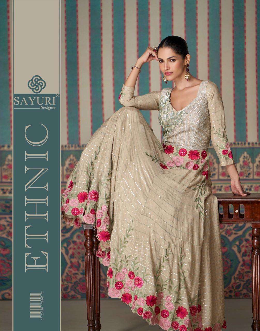 ETHNIC BY SAYURI 5681 TO 5683 SERIES HEAVY CHINON SILK EMBROIDERED DRESSES