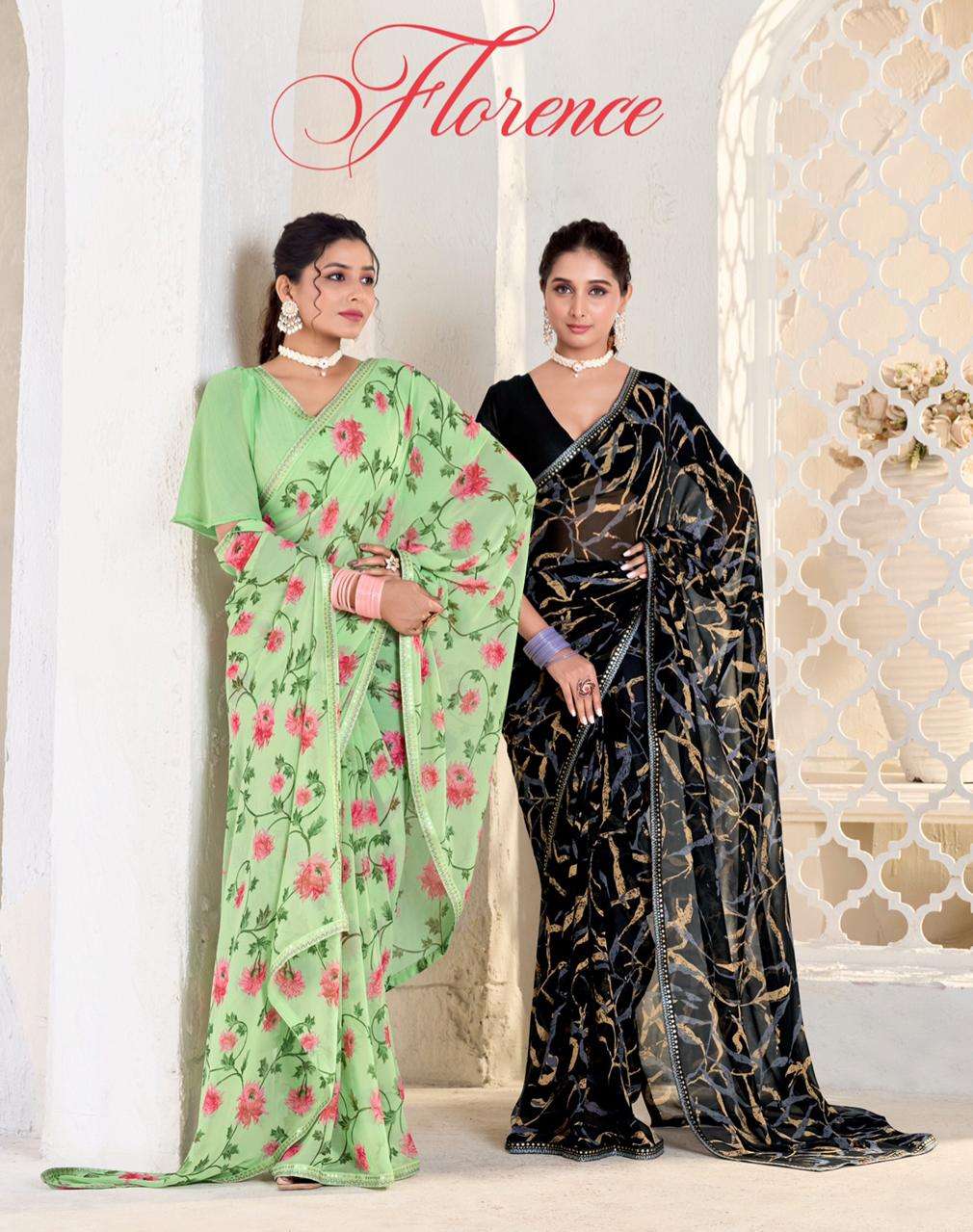 FLORENCE VOL-01 BY ASLIWHOLESALE SOFT FANCY GEORGETTE PRINTED SAREES