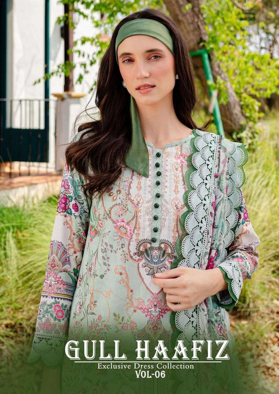 GULL HAAFIZ VOL-6 BY NAND GOPAL 6001 TO 6006 SERIES PURE COTTON PAKISTANI DRESSES