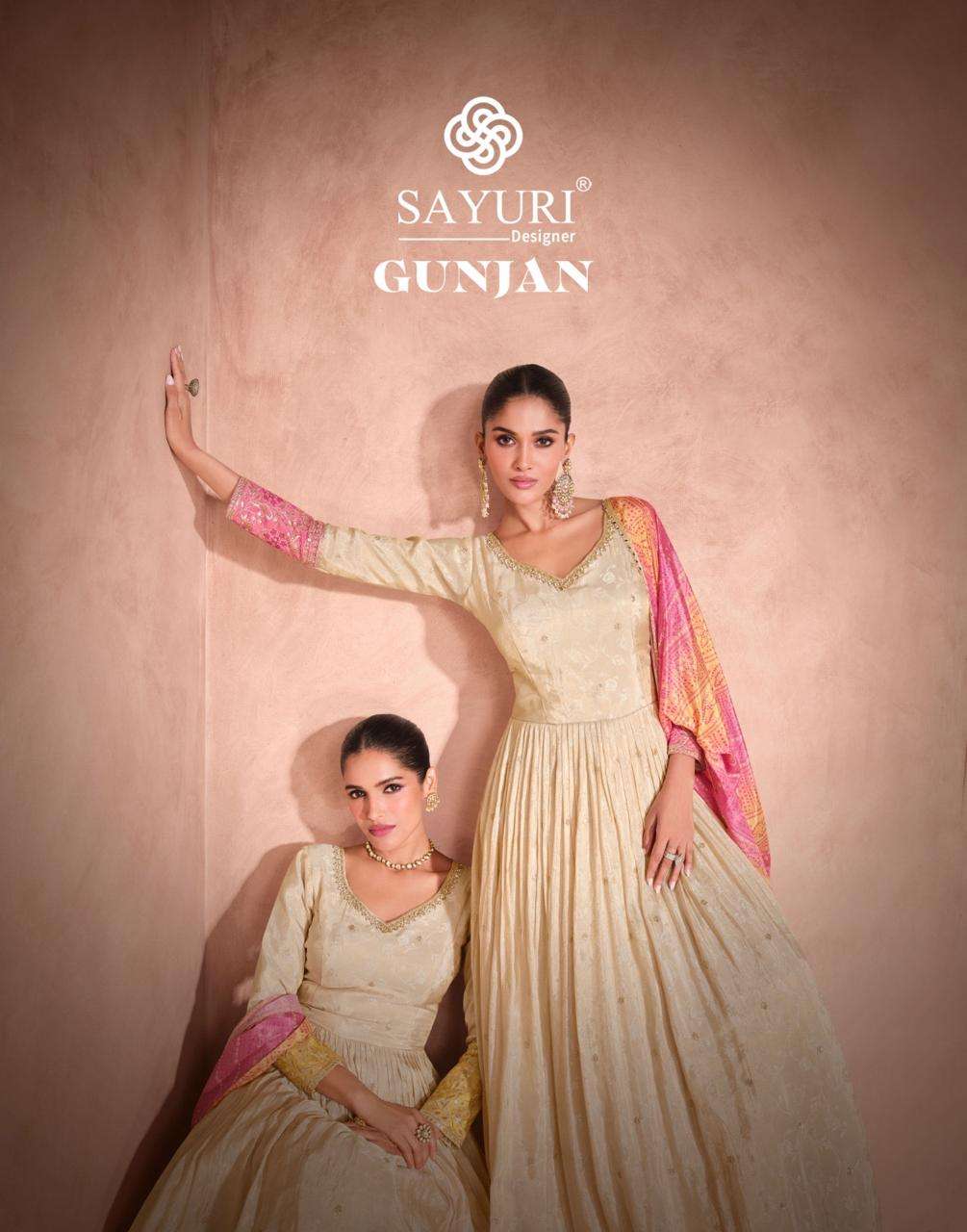 GUNJAN BY SAYURI 5674 TO 5675 SERIES SIMAR VISCOS JACQUARD SILK EMBROIDERED GOWNS