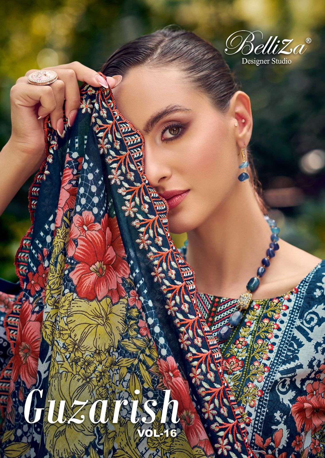 GUZARISH VOL-16 BY BELLIZA 1001-001 TO 1001-006 SERIES COTTON EMBROIDERY DRESSES