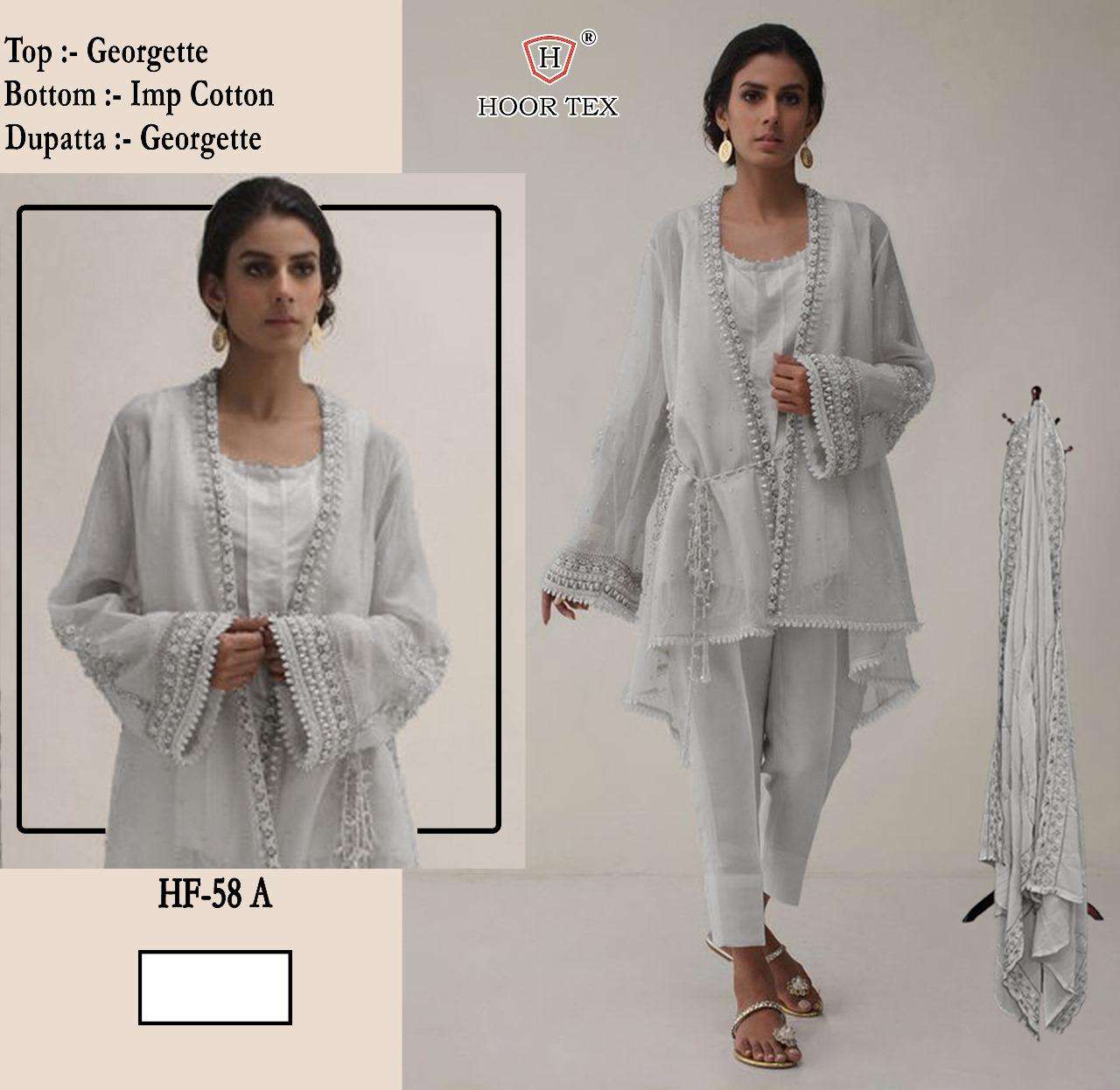 HF-58 COLOURS BY HOOR TEX DESIGNER GEORGETTE EMBROIDERED PAKISTANI DRESSES