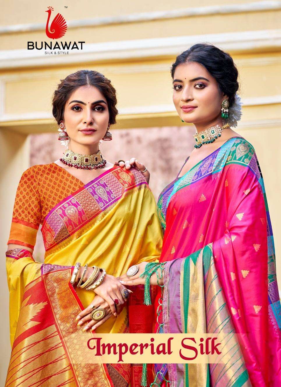 IMPERIAL SILK BY BUNAWAT 1001 TO 1006 SERIES BANARASI SILK PRINT SAREES