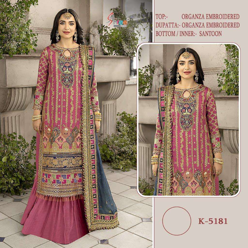 K-5181 COLOURS BY SHREE FABS DESIGNER ORGANZA EMBROIDERY PAKISTANI DRESSES