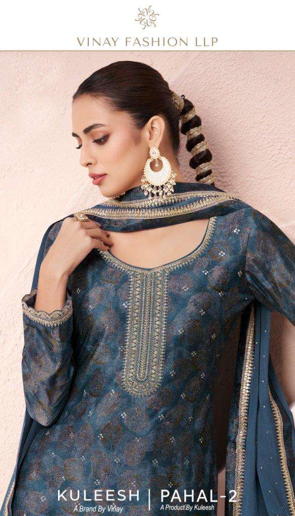 KULEESH PAHAL VOL-02 BY VINAY FASHION 70981 TO 70984 SERIES CHINON SILK DRESSES