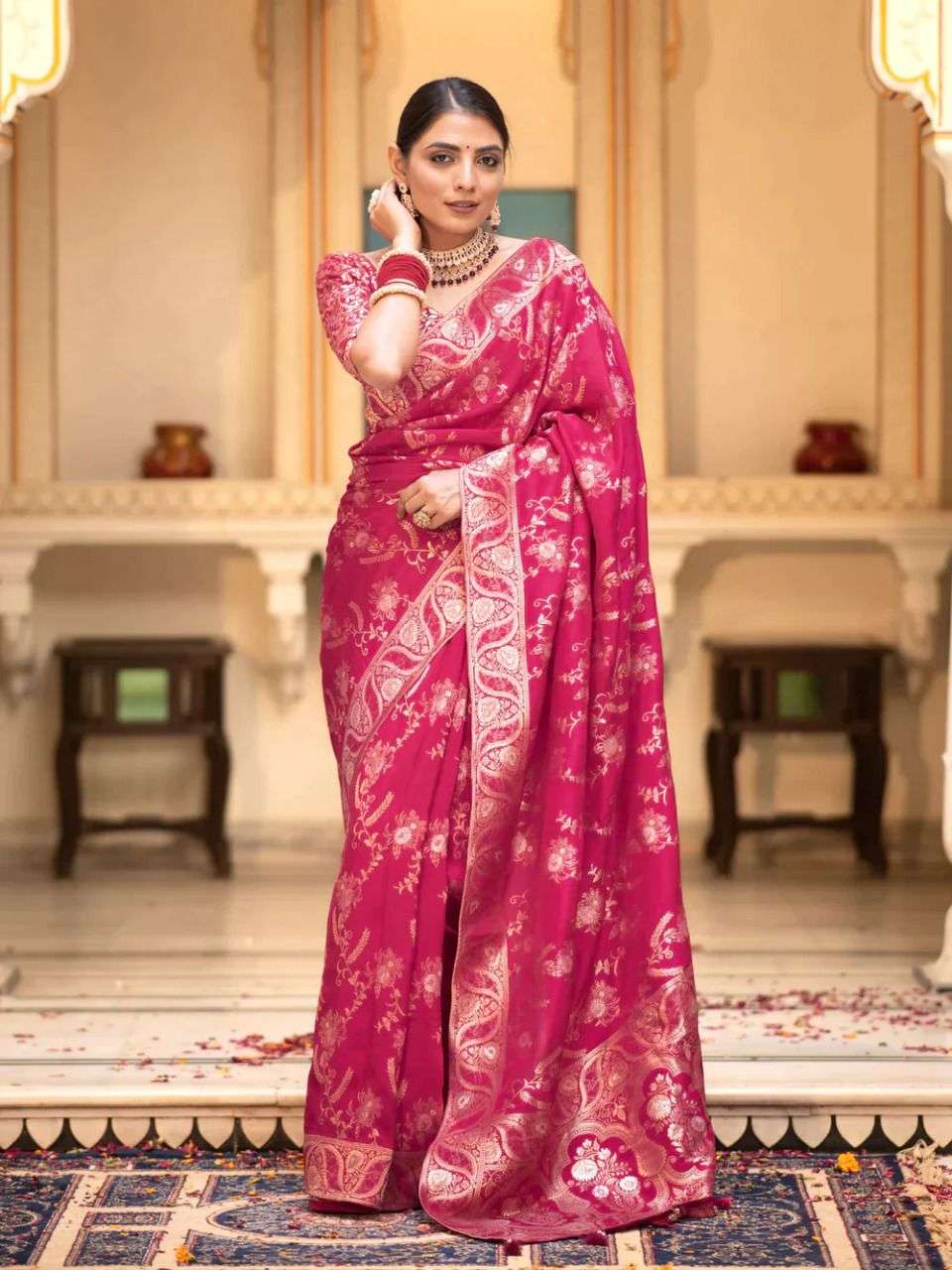 LAVANYA VOL-15 BY ASLIWHOLESALE DESIGNER PURE ZARI COPPER PRINTED SAREES