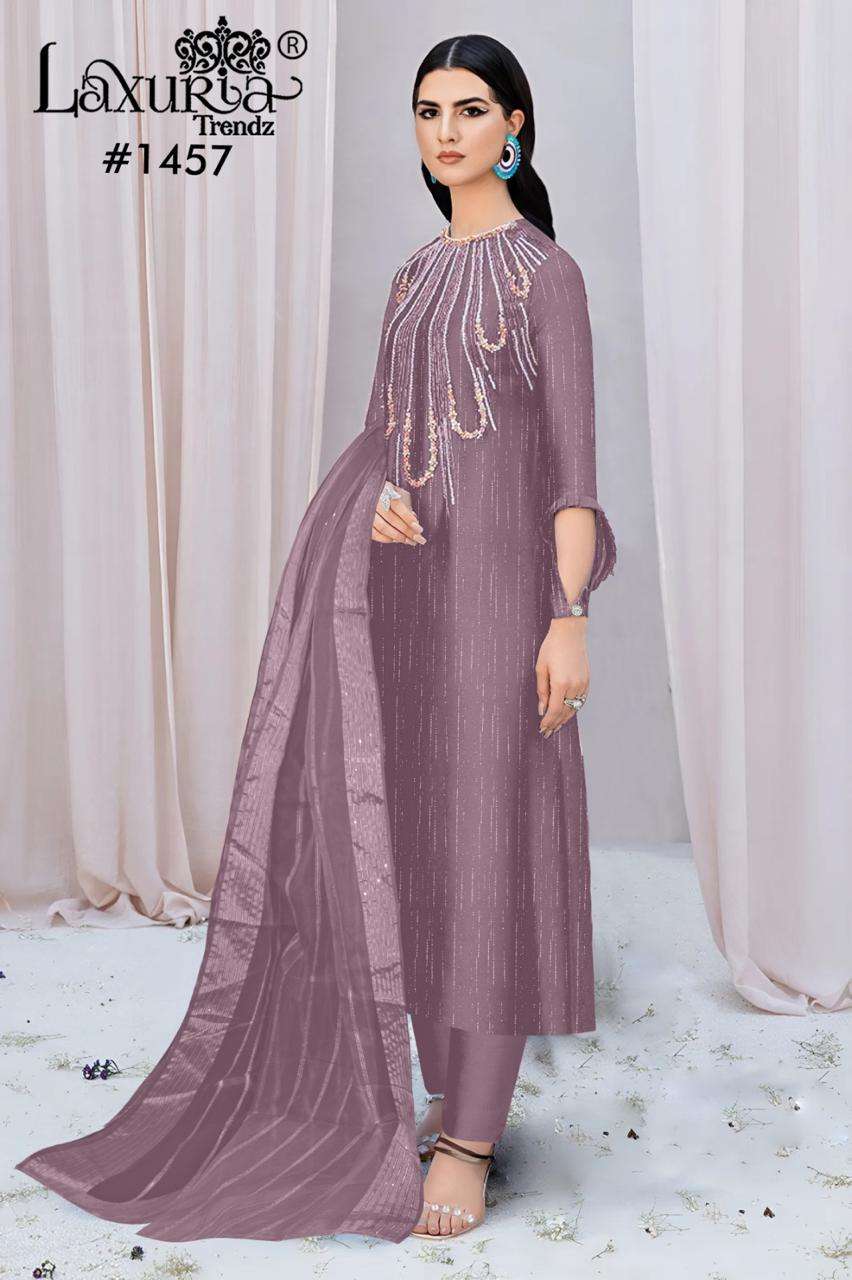 LAXURIA 1457 BY LAXURIA TRENDZ HEAVY DESIGNER BURBERRY HANDWORK DRESSES