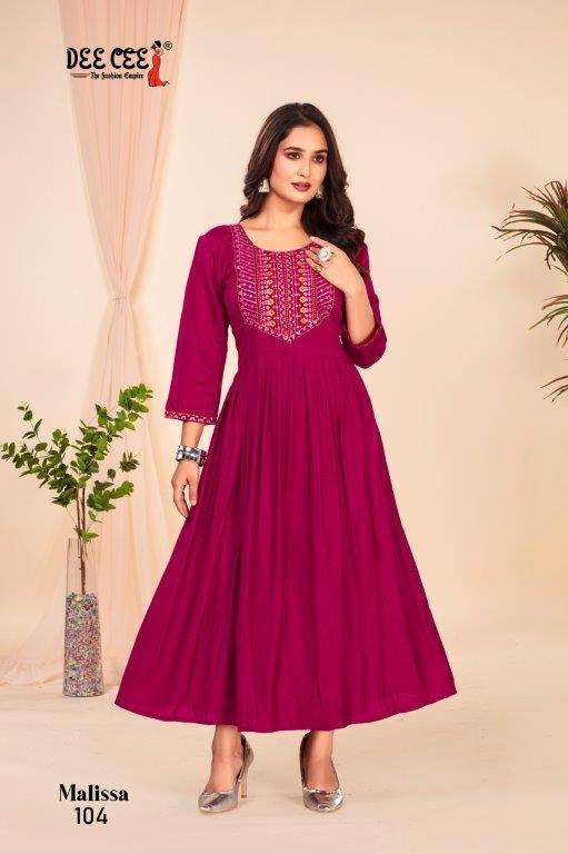 MALISSA BY DEECEE 101 TO 106 SERIES VETICAN EMBROIFERED KURTIS