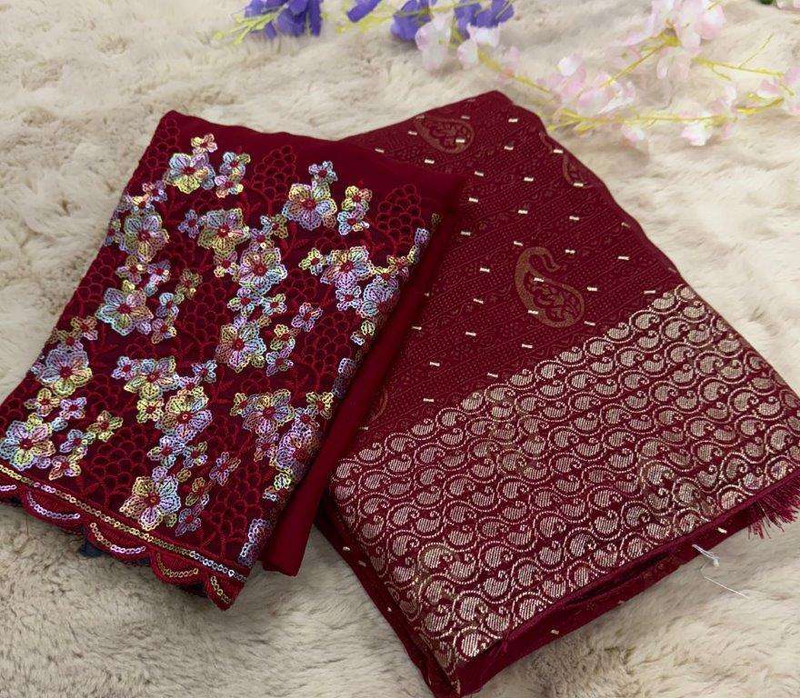 MANGO BITE BY ASLIWHOLESALE PURE GEORGETTE SAREES 