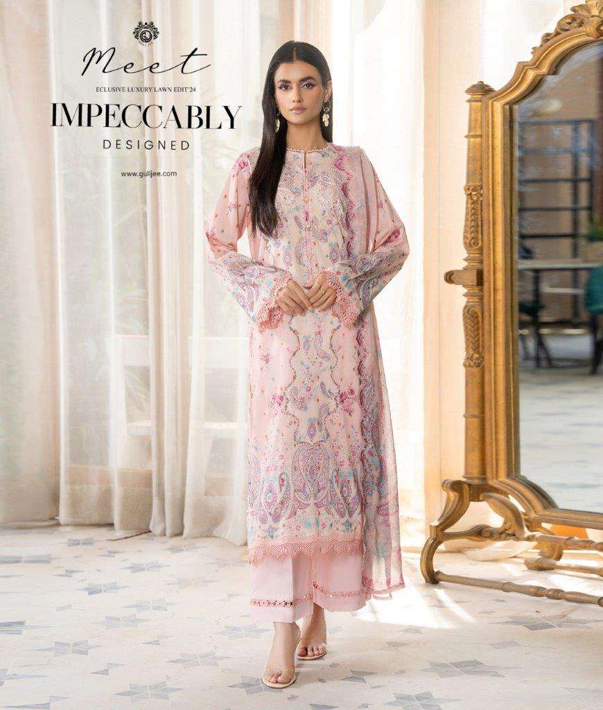 MEET BY ASLIWHOLESALE DESIGNER CHIKANKARI LAWN COTTON PRINTED DRESSES